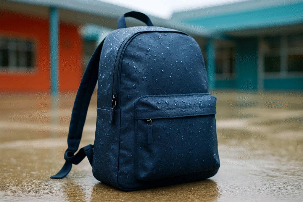 Mochila escolar impermeable con gotas de agua, resistente a la lluvia